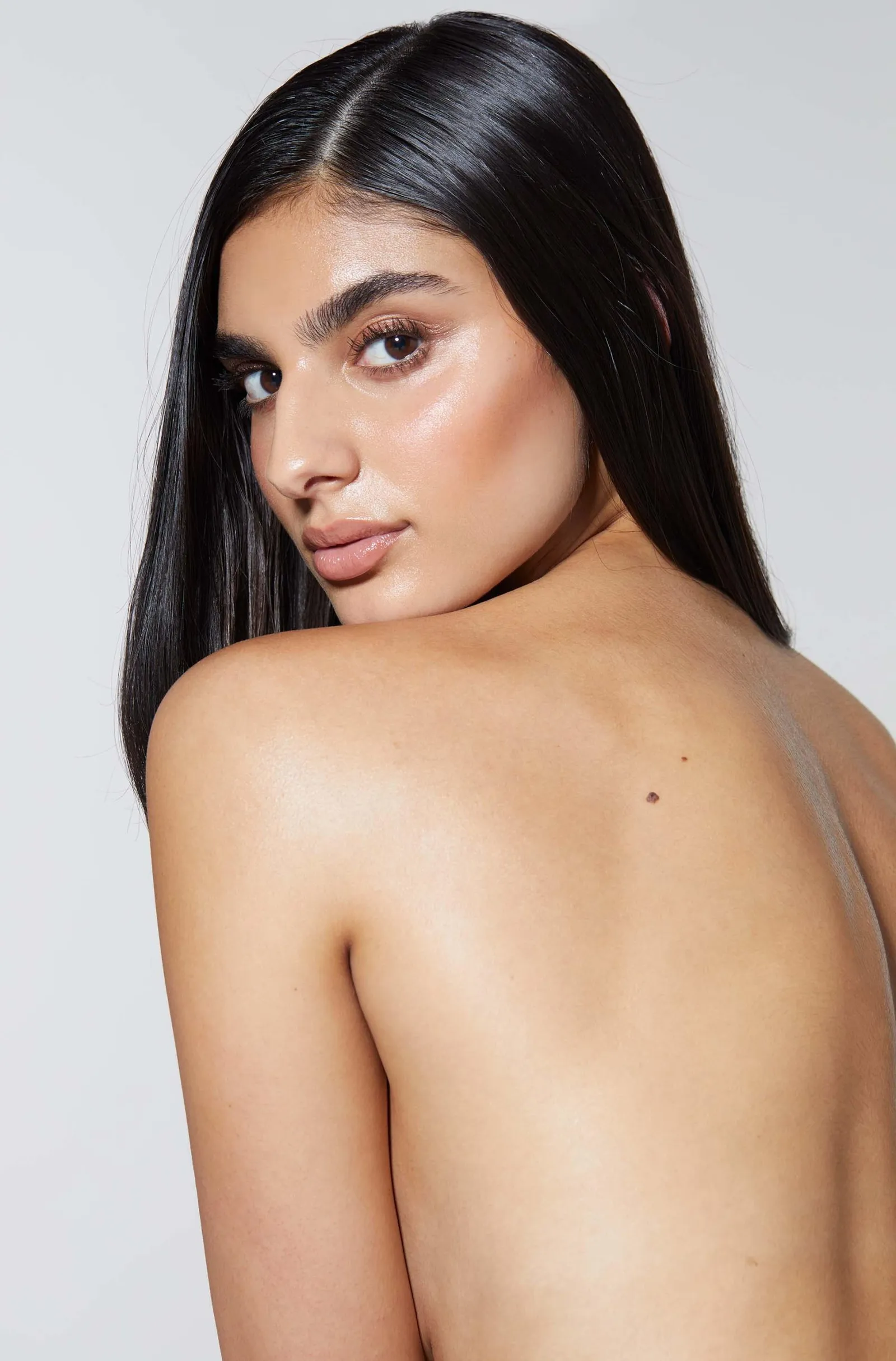 over shoulder look