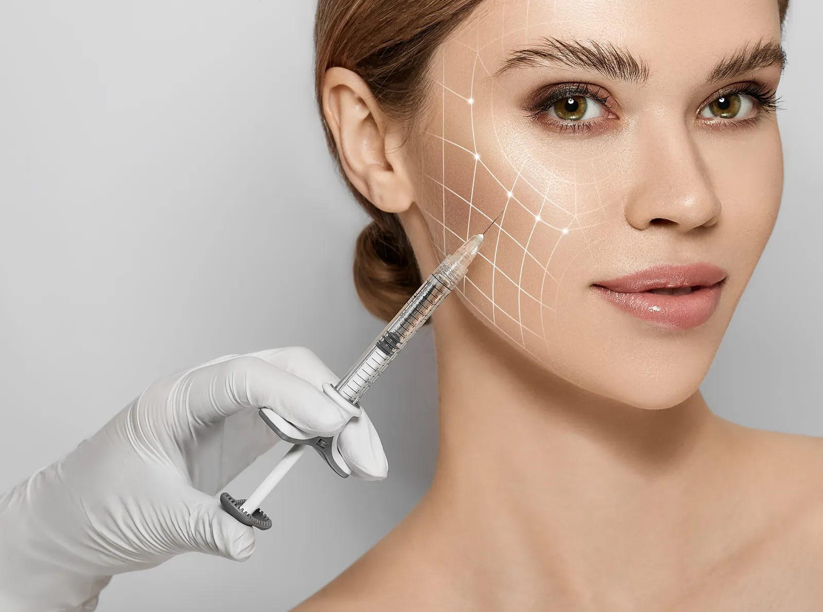 Beauty,Injections.,Lifting,Lines,On,A,Woman's,Face,Showing,Of